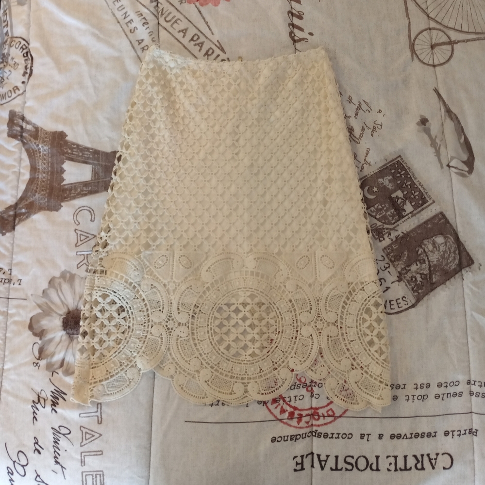NWT Women's Sage Laced Design Skirt With Liner